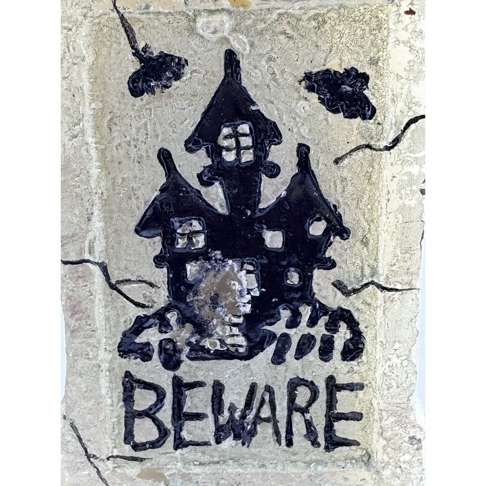 Target Halloween Tombstone Pillar Candles Set of 2 RIP Black Cat Haunted House